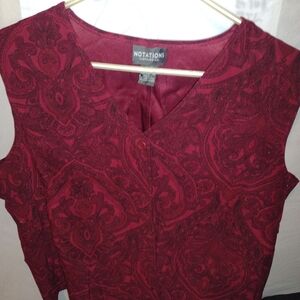 Notations Women's Deep Red Paisley Blouse